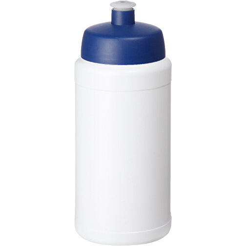 Baseline® Plus 500 Ml Flasche Mit Sportdeckel , weiss / blau, HDPE Kunststoff, PP Kunststoff, 18,50cm (Höhe), Bild 1