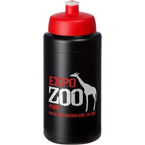 Baseline® Plus Grip 500 Ml Sportflasche Mit Sportdeckel , schwarz / rot, HDPE Kunststoff, PP Kunststoff, 18,50cm (Höhe), Bild 2