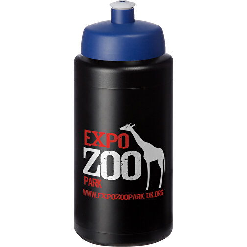 Baseline® Plus Grip 500 Ml Sportflasche Mit Sportdeckel , schwarz / blau, HDPE Kunststoff, PP Kunststoff, 18,50cm (Höhe), Bild 2
