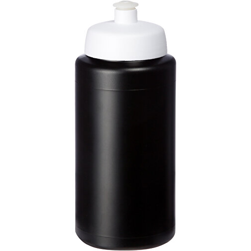Baseline® Plus Grip 500 Ml Sportflasche Mit Sportdeckel , schwarz / weiß, HDPE Kunststoff, PP Kunststoff, 18,50cm (Höhe), Bild 1