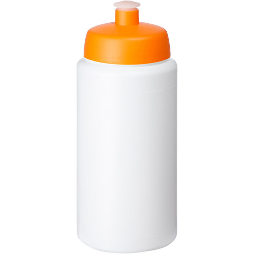 Baseline® Plus Grip 500 Ml Sportflasche Mit Sportdeckel , weiss / orange, HDPE Kunststoff, PP Kunststoff, 18,50cm (Höhe), Bild 1