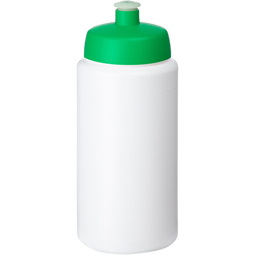 Baseline® Plus Grip 500 Ml Sportflasche Mit Sportdeckel , weiss / grün, HDPE Kunststoff, PP Kunststoff, 18,50cm (Höhe), Bild 1