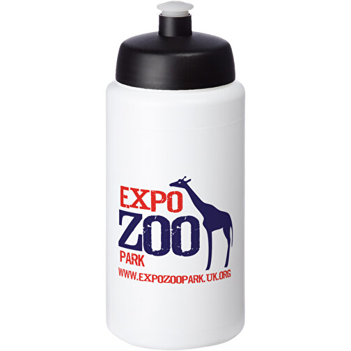 Baseline® Plus Grip 500 Ml Sportflasche Mit Sportdeckel , weiß / schwarz, HDPE Kunststoff, PP Kunststoff, 18,50cm (Höhe), Bild 2