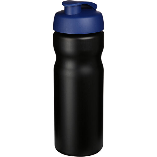 Baseline® Plus 650 Ml Sportflasche Mit Klappdeckel , schwarz / blau, HDPE Kunststoff, PP Kunststoff, 22,30cm (Höhe), Bild 1