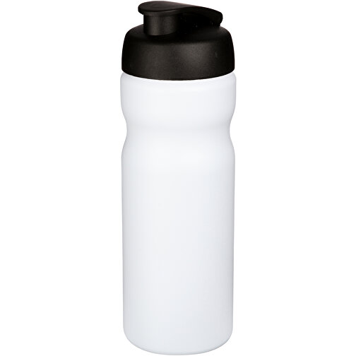 Baseline® Plus 650 Ml Sportflasche Mit Klappdeckel , weiß / schwarz, HDPE Kunststoff, PP Kunststoff, 22,30cm (Höhe), Bild 1
