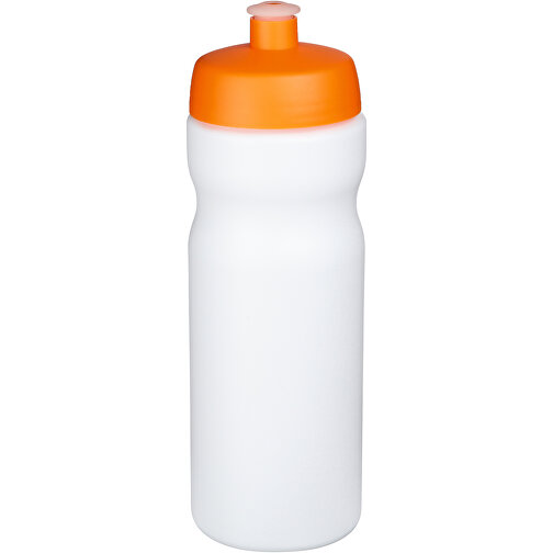 Baseline® Plus 650 Ml Sportflasche , weiß / orange, HDPE Kunststoff, PP Kunststoff, 22,30cm (Höhe), Bild 1