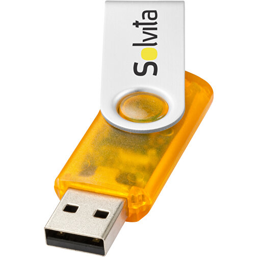 Rotate Transculent USB-Stick , orange MB , 4 GB , Kunststoff, Aluminium MB , 5,80cm x 1,90cm x 1,00cm (Länge x Höhe x Breite), Bild 2