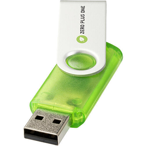 Rotate Transculent USB-Stick , grün MB , 32 GB , Kunststoff, Aluminium MB , 5,80cm x 1,90cm x 1,00cm (Länge x Höhe x Breite), Bild 2