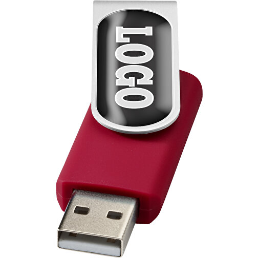 Rotate Doming USB-Stick , rot MB , 1 GB , Kunststoff, Aluminium MB , 5,80cm x 1,90cm x 1,00cm (Länge x Höhe x Breite), Bild 1