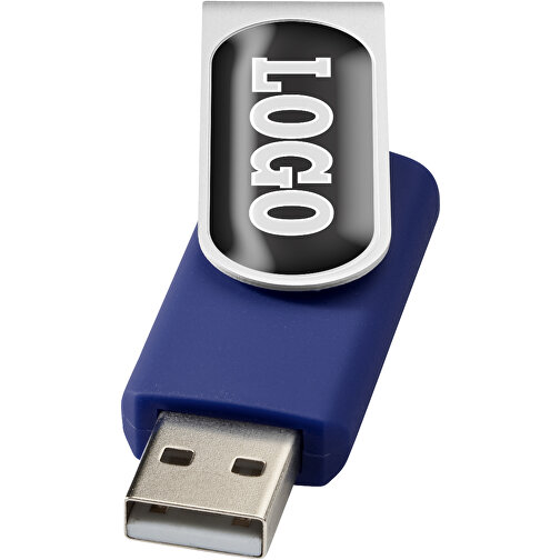 Rotate Doming USB-Stick , blau MB , 8 GB , Kunststoff, Aluminium MB , 5,80cm x 1,90cm x 1,00cm (Länge x Höhe x Breite), Bild 1