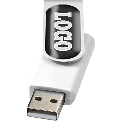 Rotate Doming USB-Stick , weiß MB , 16 GB , Kunststoff, Aluminium MB , 5,80cm x 1,90cm x 1,00cm (Länge x Höhe x Breite), Bild 1