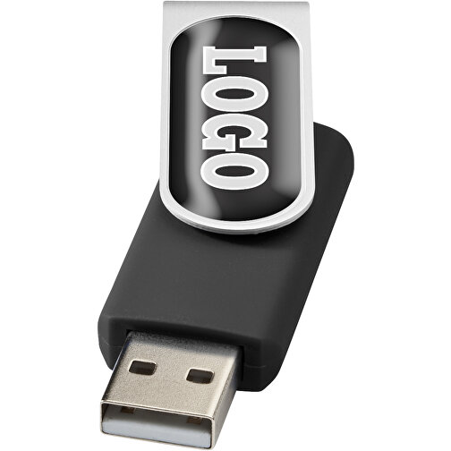 Rotate Doming USB-Stick , schwarz MB , 2 GB , Kunststoff, Aluminium MB , 5,80cm x 1,90cm x 1,00cm (Länge x Höhe x Breite), Bild 1