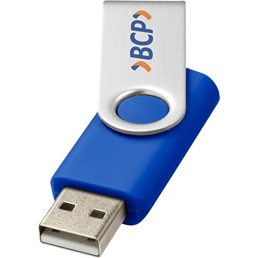 Rotate USB-Stick , royalblau MB , 2 GB , Kunststoff, Aluminium MB , 5,80cm x 1,90cm x 1,00cm (Länge x Höhe x Breite), Bild 2