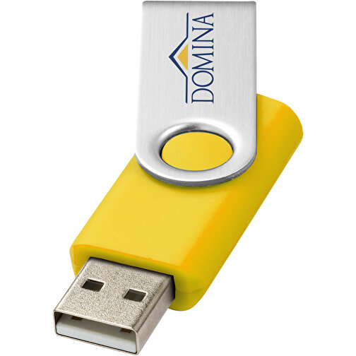 Rotate USB-Stick , gelb MB , 8 GB , Kunststoff, Aluminium MB , 5,80cm x 1,90cm x 1,00cm (Länge x Höhe x Breite), Bild 2
