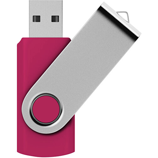 Rotate USB-Stick , magenta MB , 16 GB , Kunststoff, Aluminium MB , 5,80cm x 1,90cm x 1,00cm (Länge x Höhe x Breite), Bild 1
