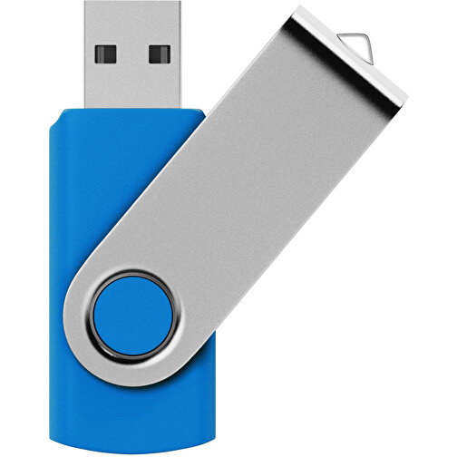Rotate USB-Stick , mittelblau MB , 2 GB , Kunststoff, Aluminium MB , 5,80cm x 1,90cm x 1,00cm (Länge x Höhe x Breite), Bild 1