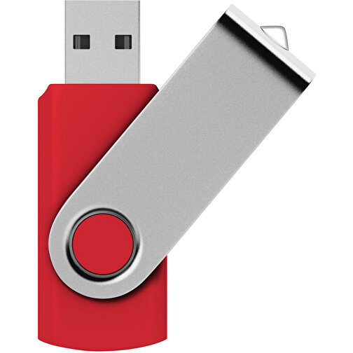 Rotate USB-Stick , hellrot MB , 16 GB , Kunststoff, Aluminium MB , 5,80cm x 1,90cm x 1,00cm (Länge x Höhe x Breite), Bild 1