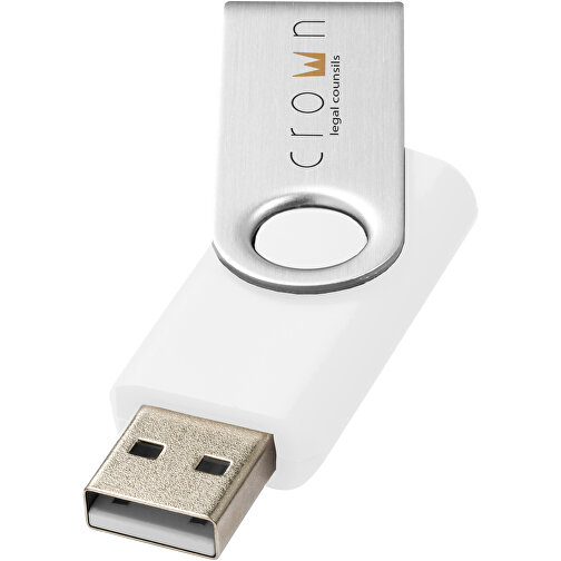 Rotate USB-Stick , weiss MB , 8 GB , Kunststoff, Aluminium MB , 5,80cm x 1,90cm x 1,00cm (Länge x Höhe x Breite), Bild 2