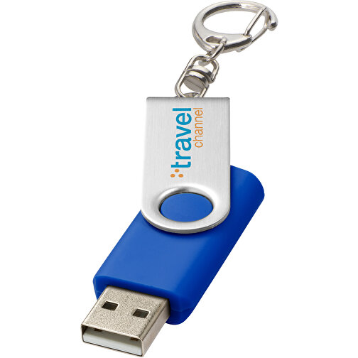 Rotate Mit Schlüsselanhänger USB-Stick , royalblau MB , 8 GB , Kunststoff, Aluminium MB , 5,80cm x 1,90cm x 1,00cm (Länge x Höhe x Breite), Bild 2