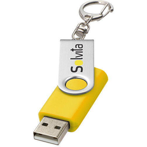 Rotate Mit Schlüsselanhänger USB-Stick , gelb MB , 32 GB , Kunststoff, Aluminium MB , 5,80cm x 1,90cm x 1,00cm (Länge x Höhe x Breite), Bild 2