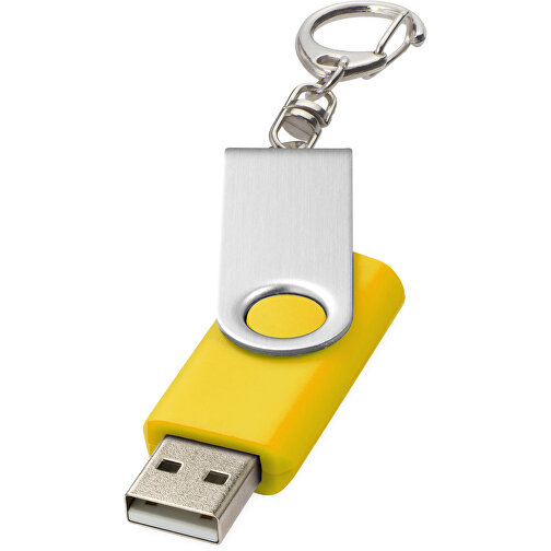 Rotate Mit Schlüsselanhänger USB-Stick , gelb MB , 16 GB , Kunststoff, Aluminium MB , 5,80cm x 1,90cm x 1,00cm (Länge x Höhe x Breite), Bild 1