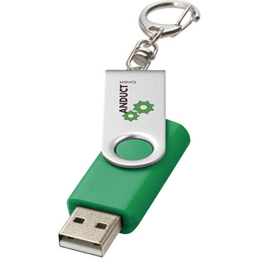 Rotate Mit Schlüsselanhänger USB-Stick , grün MB , 8 GB , Kunststoff, Aluminium MB , 5,80cm x 1,90cm x 1,00cm (Länge x Höhe x Breite), Bild 2