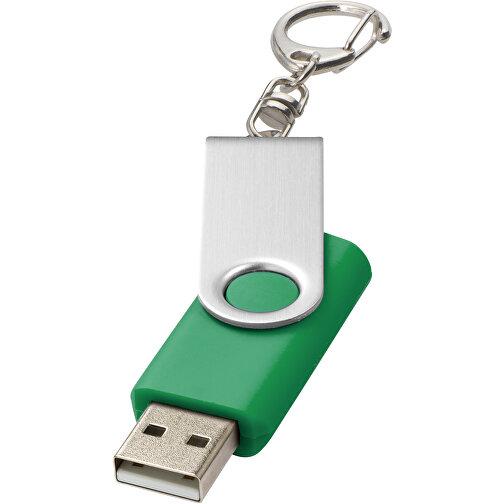 Rotate Mit Schlüsselanhänger USB-Stick , grün MB , 2 GB , Kunststoff, Aluminium MB , 5,80cm x 1,90cm x 1,00cm (Länge x Höhe x Breite), Bild 1