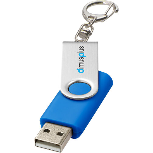 Rotate Mit Schlüsselanhänger USB-Stick , mittelblau MB , 16 GB , Kunststoff, Aluminium MB , 5,80cm x 1,90cm x 1,00cm (Länge x Höhe x Breite), Bild 2