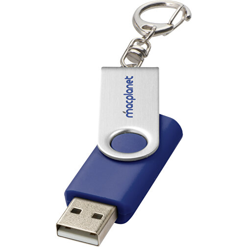 Rotate Mit Schlüsselanhänger USB-Stick , blau MB , 8 GB , Kunststoff, Aluminium MB , 5,80cm x 1,90cm x 1,00cm (Länge x Höhe x Breite), Bild 2