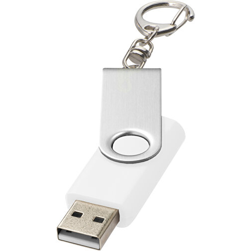 Rotate Mit Schlüsselanhänger USB-Stick , weiß MB , 4 GB , Kunststoff, Aluminium MB , 5,80cm x 1,90cm x 1,00cm (Länge x Höhe x Breite), Bild 1