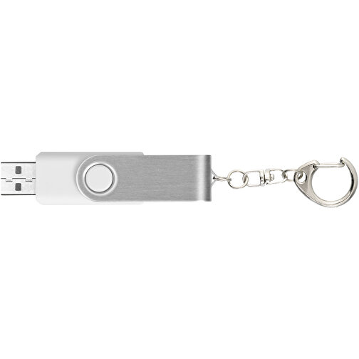 Rotate Mit Schlüsselanhänger USB-Stick , weiss MB , 4 GB , Kunststoff, Aluminium MB , 5,80cm x 1,90cm x 1,00cm (Länge x Höhe x Breite), Bild 5