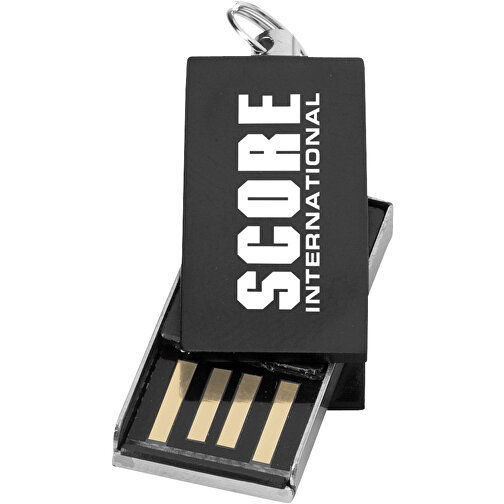 Mini Rotate USB-Stick , schwarz MB , 8 GB , Aluminium MB , 3,30cm x 1,60cm x 0,60cm (Länge x Höhe x Breite), Bild 2