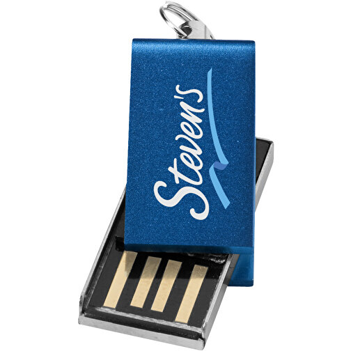 Mini Rotate USB-Stick , blau MB , 8 GB , Aluminium MB , 3,30cm x 1,60cm x 0,60cm (Länge x Höhe x Breite), Bild 2