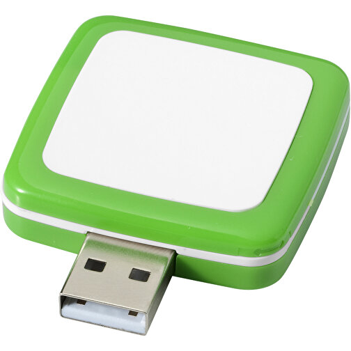 Rotating Square USB-Stick , grün MB , 32 GB , Kunststoff MB , 4,40cm x 4,00cm x 1,00cm (Länge x Höhe x Breite), Bild 1
