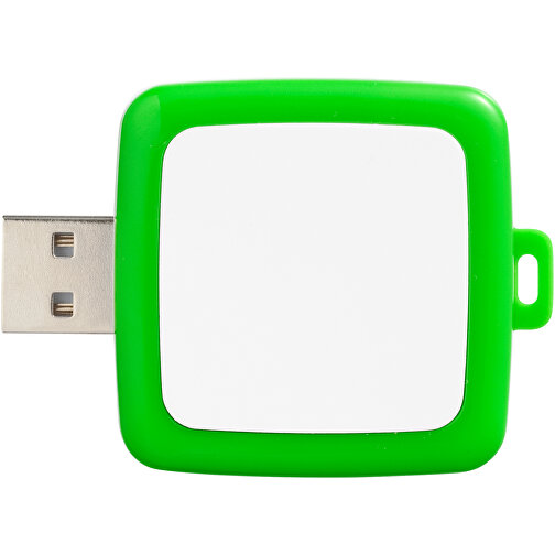 Rotating Square USB-Stick , grün MB , 8 GB , Kunststoff MB , 4,40cm x 4,00cm x 1,00cm (Länge x Höhe x Breite), Bild 5