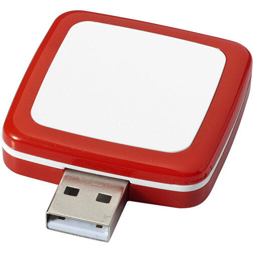 Rotating Square USB-Stick , rot MB , 16 GB , Kunststoff MB , 4,40cm x 4,00cm x 1,00cm (Länge x Höhe x Breite), Bild 1