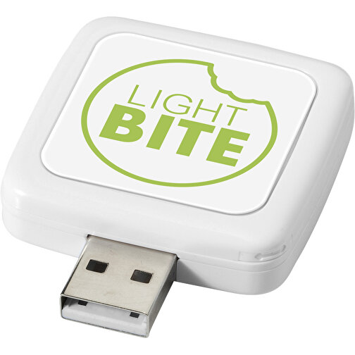 Rotating Square USB-Stick , weiß MB , 16 GB , Kunststoff MB , 4,40cm x 4,00cm x 1,00cm (Länge x Höhe x Breite), Bild 2