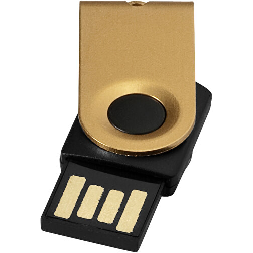 Mini USB-Stick , gold MB , 8 GB , Aluminium MB , 3,20cm x 1,60cm x 1,40cm (Länge x Höhe x Breite), Bild 1