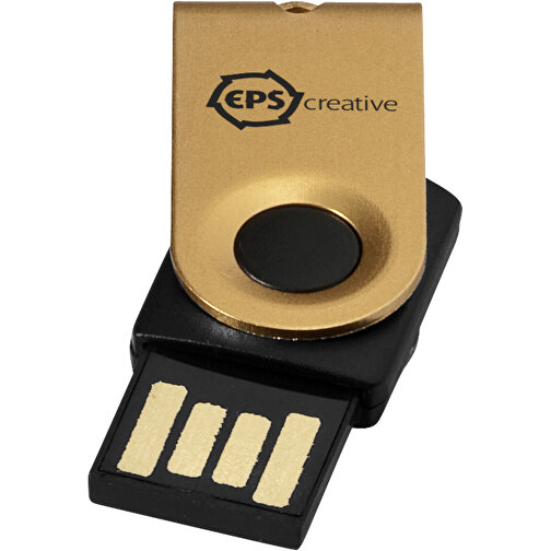 Mini USB-Stick , gold MB , 8 GB , Aluminium MB , 3,20cm x 1,60cm x 1,40cm (Länge x Höhe x Breite), Bild 2
