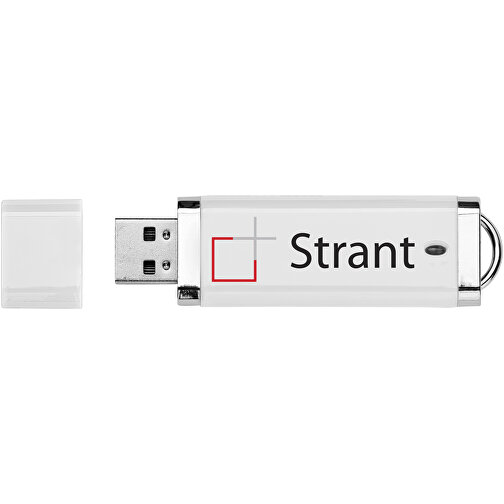 Flat USB-Stick , weiss MB , 8 GB , Kunststoff MB , 7,40cm x 2,10cm x 0,70cm (Länge x Höhe x Breite), Bild 2