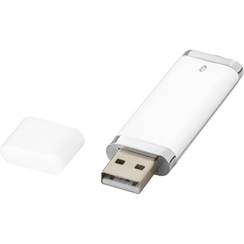 Flat USB-Stick , weiß MB , 2 GB , Kunststoff MB , 7,40cm x 2,10cm x 0,70cm (Länge x Höhe x Breite), Bild 1
