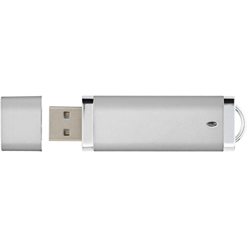 Flat USB-Stick , silber MB , 4 GB , Kunststoff MB , 7,40cm x 2,10cm x 0,70cm (Länge x Höhe x Breite), Bild 3