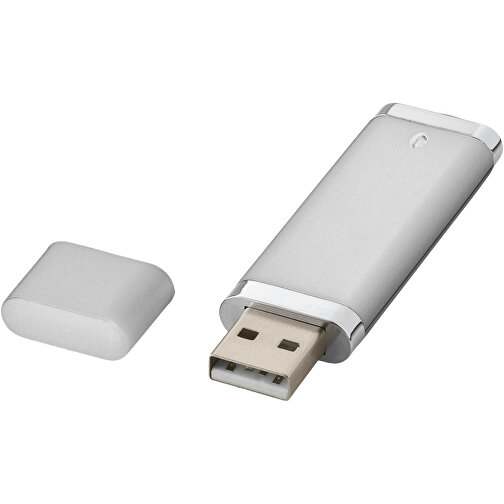 Flat USB-Stick , silber MB , 1 GB , Kunststoff MB , 7,40cm x 2,10cm x 0,70cm (Länge x Höhe x Breite), Bild 1