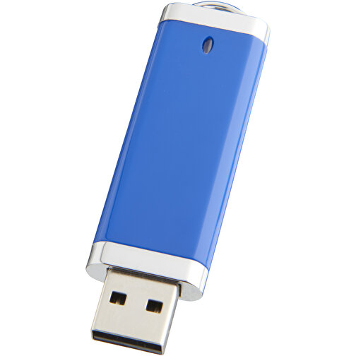 Flat USB-Stick , blau MB , 4 GB , Kunststoff MB , 7,40cm x 2,10cm x 0,70cm (Länge x Höhe x Breite), Bild 1