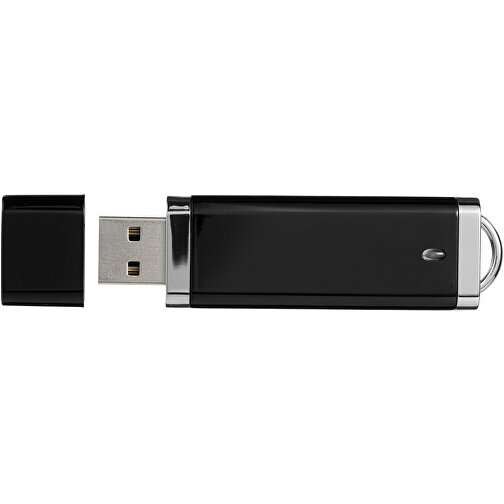 Flat USB-Stick , schwarz MB , 8 GB , Kunststoff MB , 7,40cm x 2,10cm x 0,70cm (Länge x Höhe x Breite), Bild 3