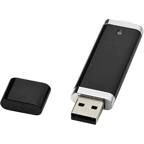 Flat USB-Stick , schwarz MB , 1 GB , Kunststoff MB , 7,40cm x 2,10cm x 0,70cm (Länge x Höhe x Breite), Bild 1