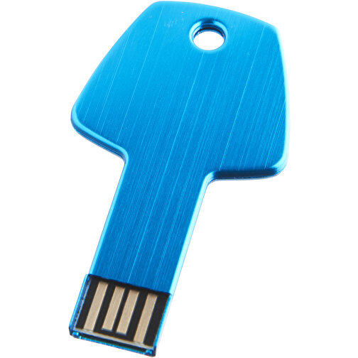 USB-Stick Schlüssel , hellblau MB , 16 GB , Aluminium MB , 5,70cm x 3,20cm x 0,30cm (Länge x Höhe x Breite), Bild 1