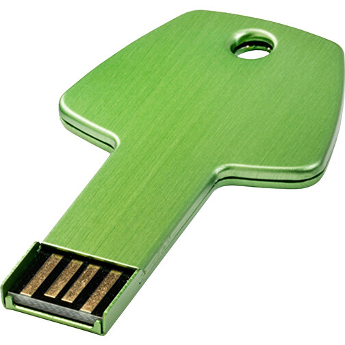 USB-Stick Schlüssel , grün MB , 8 GB , Aluminium MB , 5,70cm x 3,20cm x 0,30cm (Länge x Höhe x Breite), Bild 1