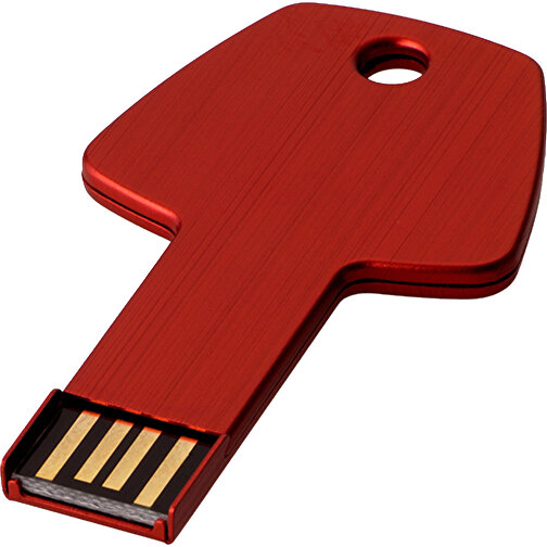 USB-Stick Schlüssel , rot MB , 16 GB , Aluminium MB , 5,70cm x 3,20cm x 0,30cm (Länge x Höhe x Breite), Bild 1