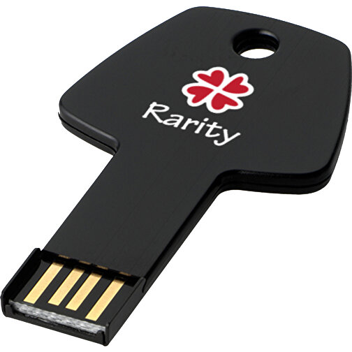 USB-Stick Schlüssel , schwarz MB , 4 GB , Aluminium MB , 5,70cm x 3,20cm x 0,30cm (Länge x Höhe x Breite), Bild 2
